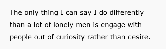 Text discussing men's loneliness: Engage with curiosity over desire as a solution.