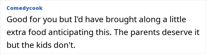 Comment on food issues at a birthday party due to parents not RSVPing.