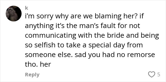 Comment criticizing a man for proposing at someone else's wedding, sparking debate and fury online.