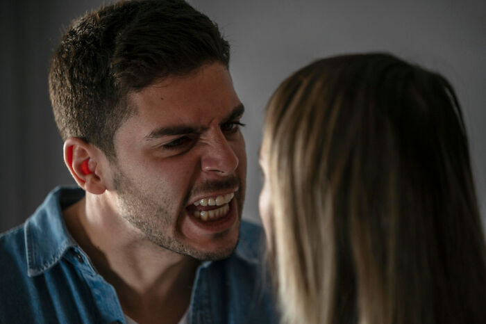 Man angrily arguing, highlighting a type to avoid dating.