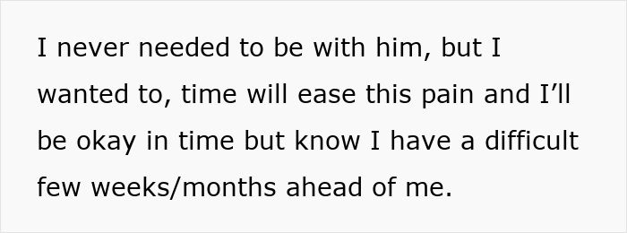 Text expressing a woman's feelings about overcoming a difficult phase after her partner wants a divorce. Text expressing a woman's feelings about overcoming a difficult phase after her partner wants a divorce.