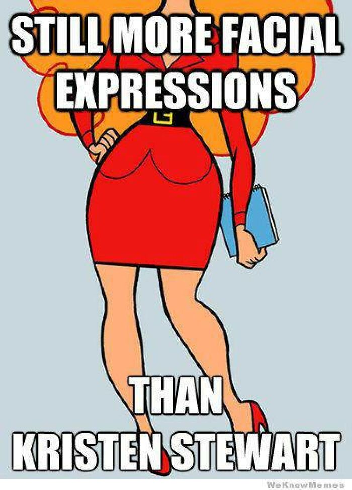 Cartoon character meme comparing facial expressions humorously.