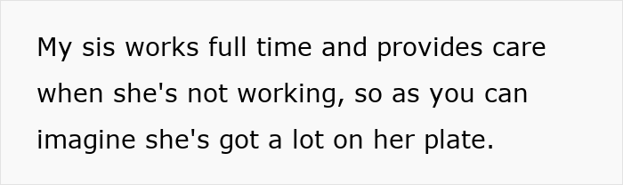 Text discussing a woman's busy schedule amidst family and immigrant-related issues.