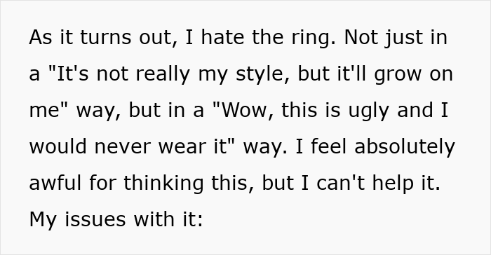 People Are Ready To Shred This Woman For Not Liking Her Engagement Ring, Until They See The Photo