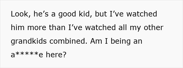 Grandma questions her role while discussing responsibilities of caring for her son's kid, raising concerns about fairness. Grandma questions her role while discussing responsibilities of caring for her son's kid, raising concerns about fairness.
