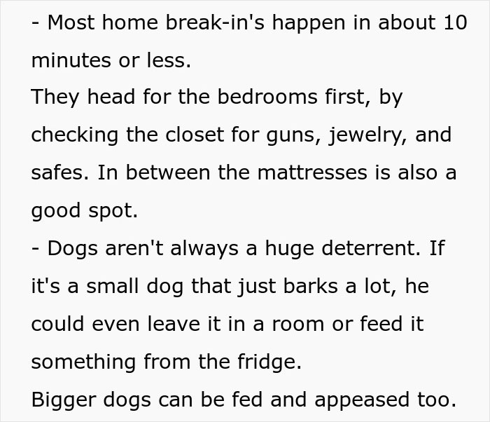 Tips from ex-burglars to protect your home, discussing quick break-ins and dog deterrents. Tips from ex-burglars to protect your home, discussing quick break-ins and dog deterrents.