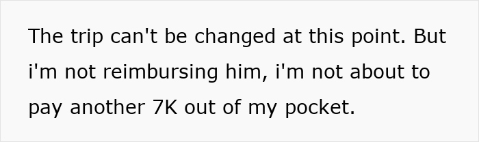 Text discussing refusal of vacation reimbursement for $7K.