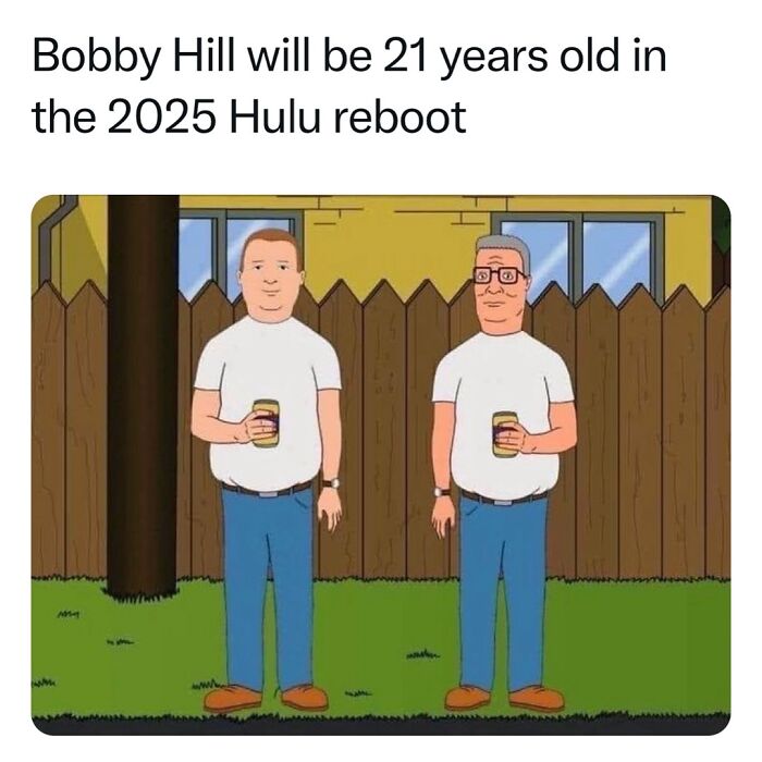 Two cartoon characters stand with drinks in hand, invoking nostalgia for old cartoons.