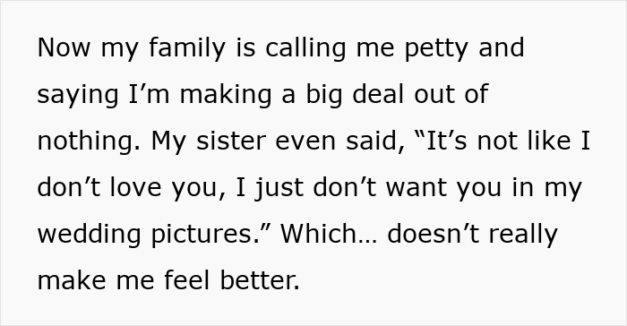 “AITA For Refusing To Attend My Sister’s Wedding After What She Did?” “AITA For Refusing To Attend My Sister’s Wedding After What She Did?”