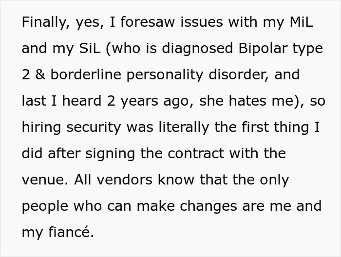 Text discussing preparations and security concerns related to wedding invitations.