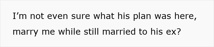 Text image highlighting woman's shock: "Marry me while still married to his ex?
