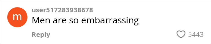 Comment on "hottest" outfit for women debate: "Men are so embarrassing" with 5443 likes.