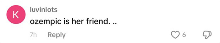 Instagram comment mentioning Ozempic with six likes and one unlike.