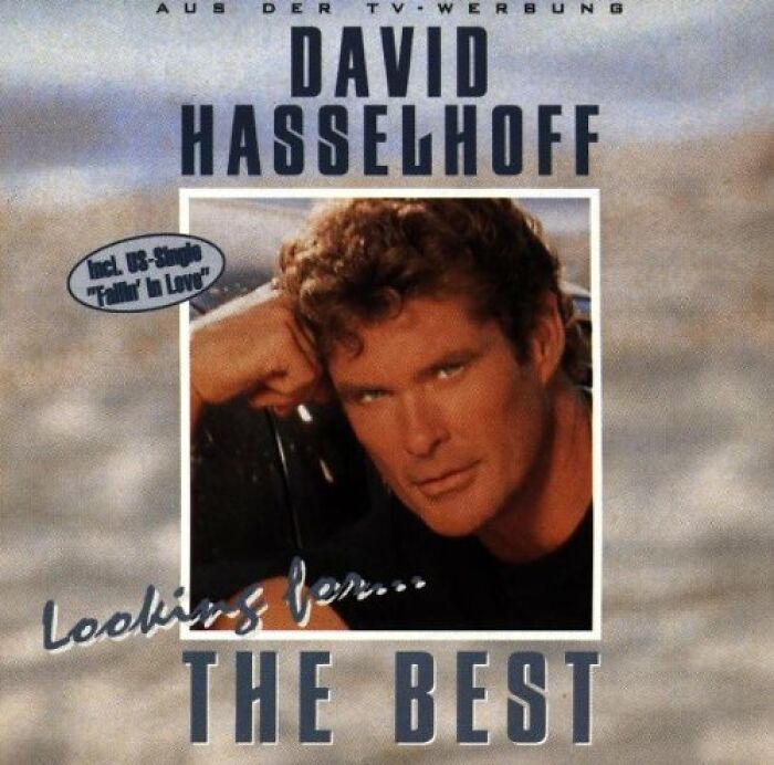 "David Hasselhoff album cover featuring artwork from 'Looking for... The Best.'"