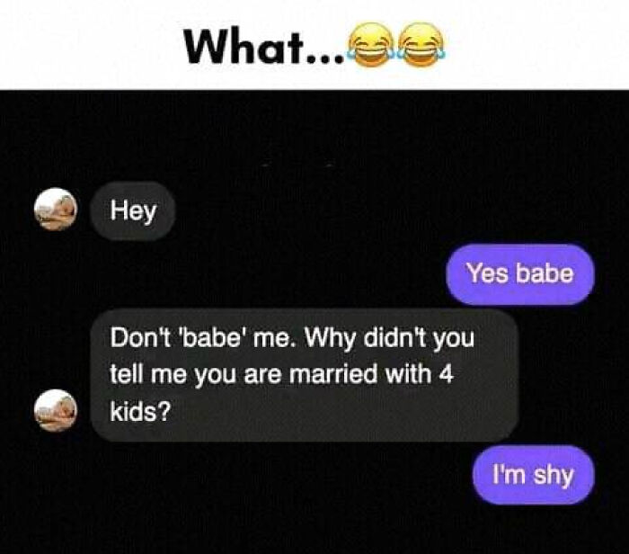 Funny meme conversation reveals surprise over secret marriage and kids.