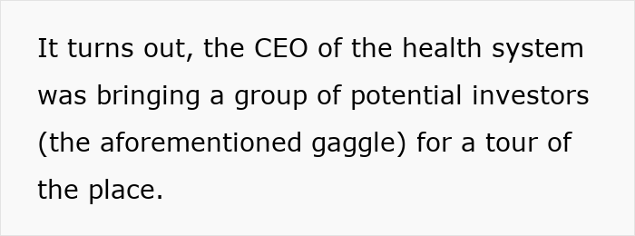 Text from a story about a worker's compliance leading to embarrassment for a CEO.
