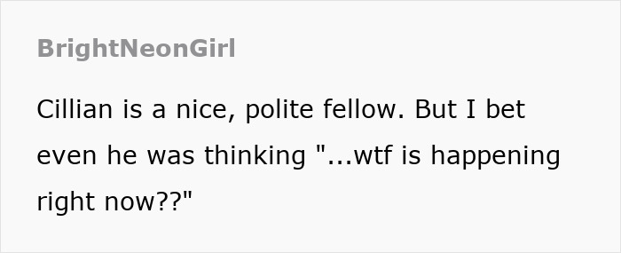 Comment referencing Cillian Murphy's reaction to Adrien Brody's Oscars speech going viral.