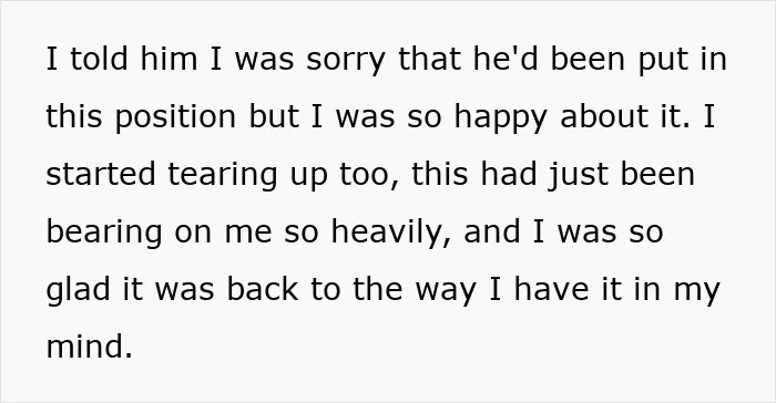 Text expressing emotions related to honeymoon plans and in-laws' vacation timing.