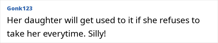 Comment from user Gonk123 on child in spa day discussion.