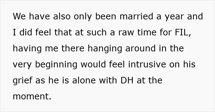 Text excerpt discussing feeling intrusive at a family member's funeral amid balancing baby health priorities.