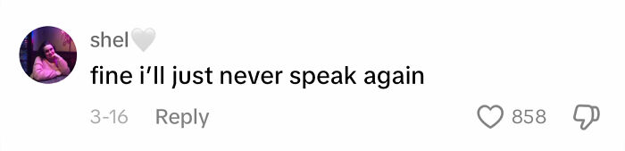 Comment highlights frustrating male apologies, expressing silent treatment.