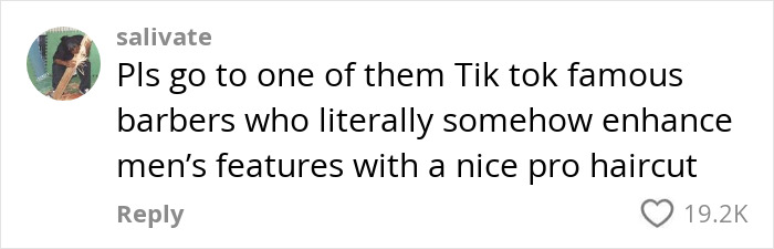 Comment on Benny Blanco's transformation, suggesting a TikTok famous barber for enhanced features. Comment on Benny Blanco's transformation, suggesting a TikTok famous barber for enhanced features.