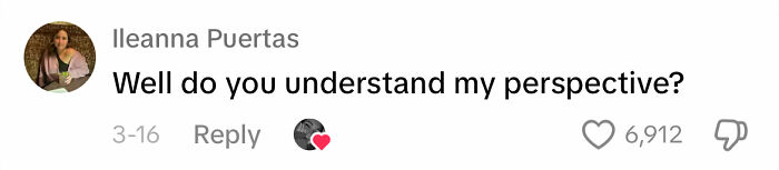 Comment by Ileanna Puertas: "Well do you understand my perspective?" highlighting common apology issues with men.