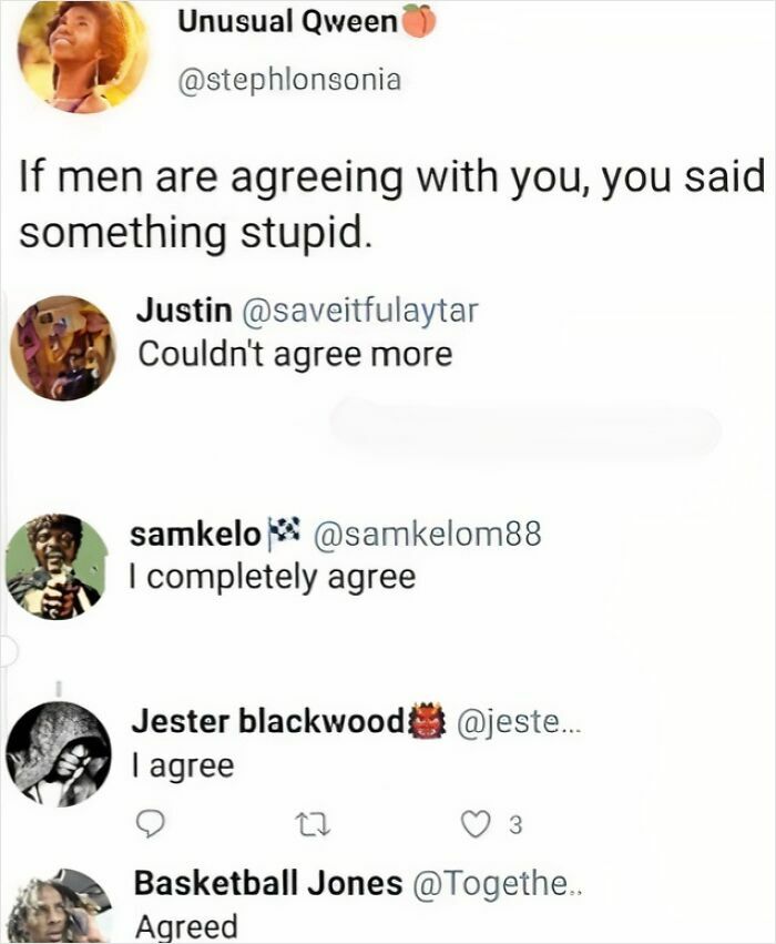 Social media post showcasing hilarious clever comebacks with multiple people agreeing humorously.