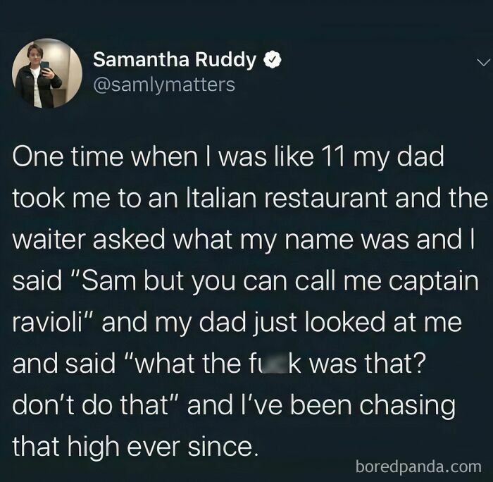 "Relatable meme from Middle Class Fancy about a humorous restaurant experience."