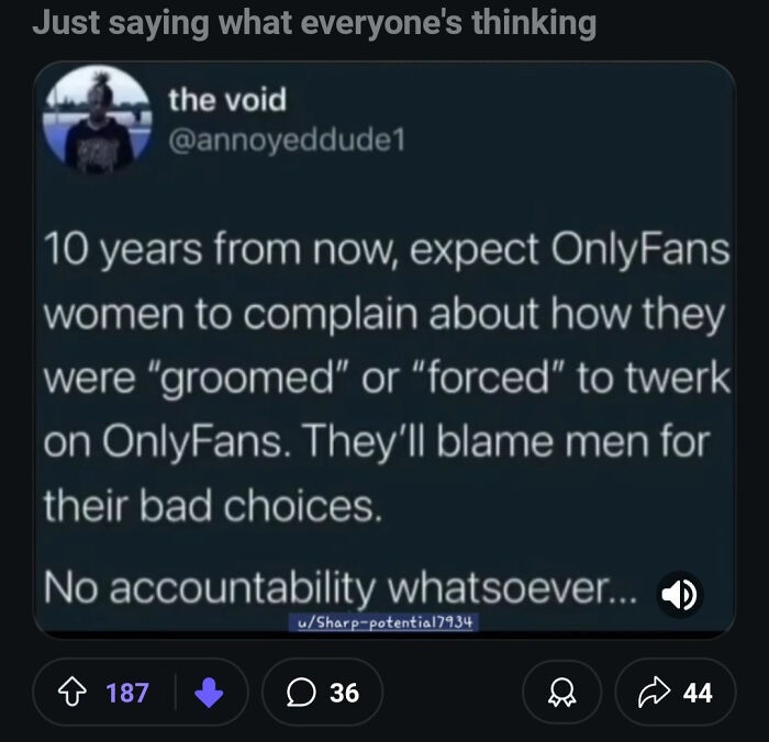 Social media post critiquing perceptions of women’s choices on OnlyFans, sparking debate and anger.