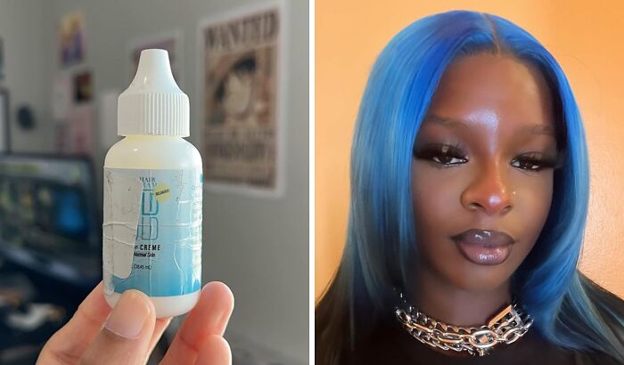 Beauty product from small businesses on Amazon, shown with user, promoting hair care and style.