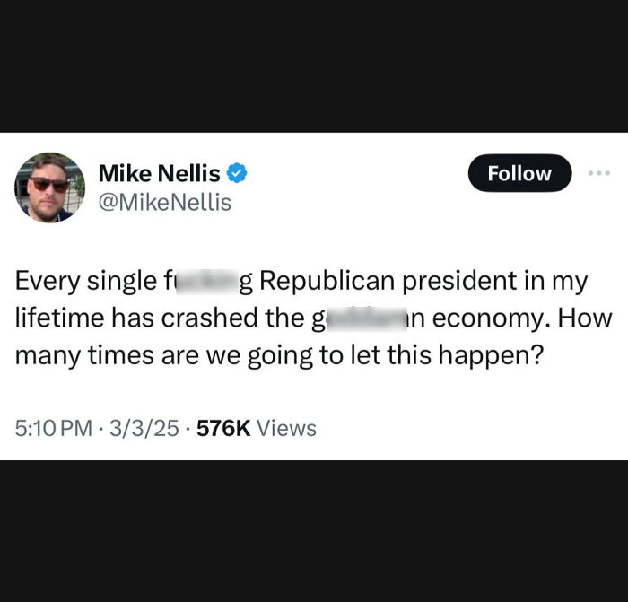 Tweet questioning political leadership and economic impact, raising a facepalm moment with over half a million views.