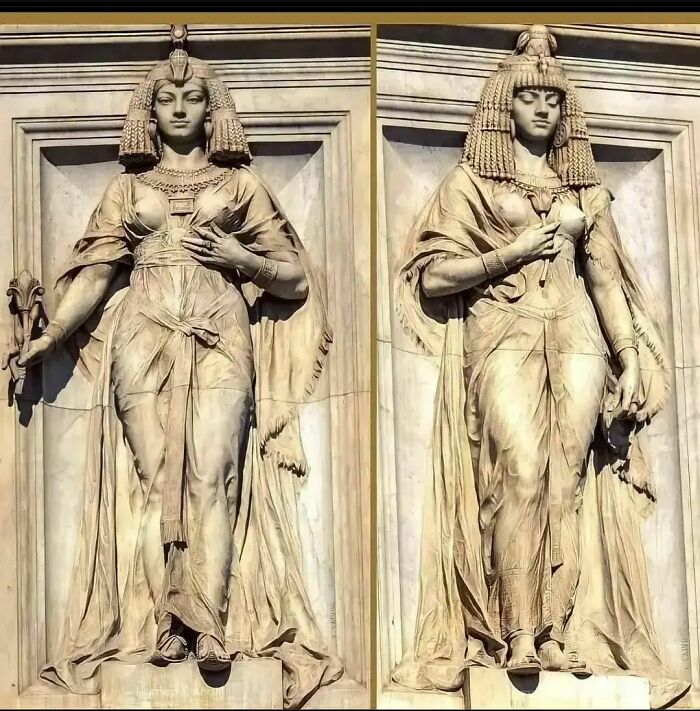 Ancient explorers' statues depicting historical figures in detailed attire, showcasing preserved artistry from the past.