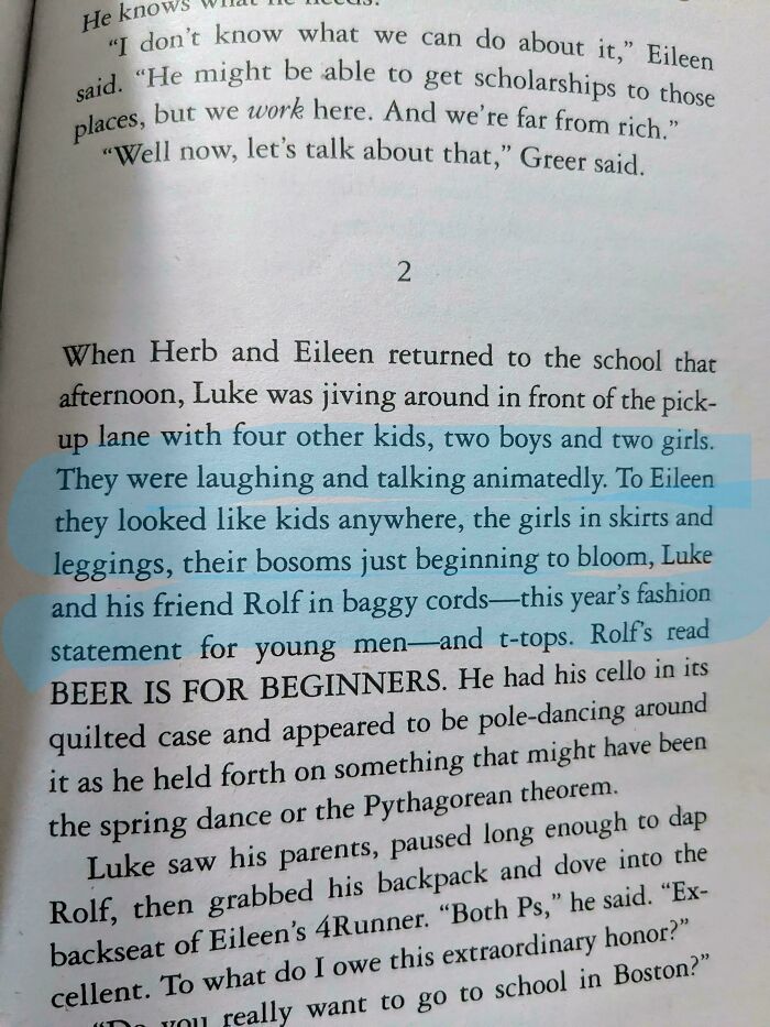 Excerpt from a male author's book showing limited understanding of women through outdated character descriptions.