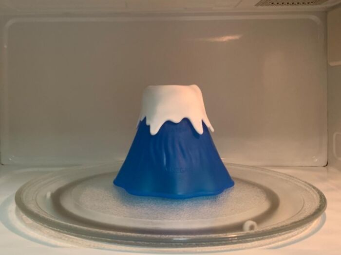Colorful volcano-shaped microwave cleaner for random Amazon finds that spark joy.