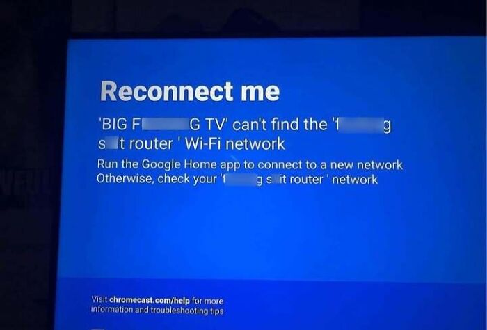 Reconnect TV error message using humor in mental health meme style.