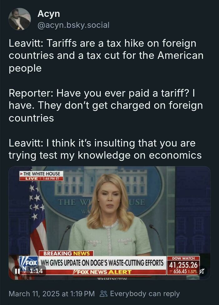 Tweet conversation showing someone challenging a political statement, highlighting courage to tweet what others could not.