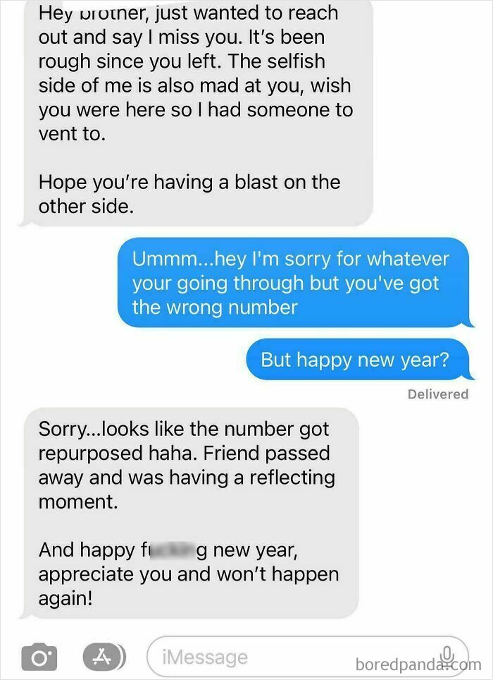 Text exchange showcasing a humorous wrong number misunderstanding.