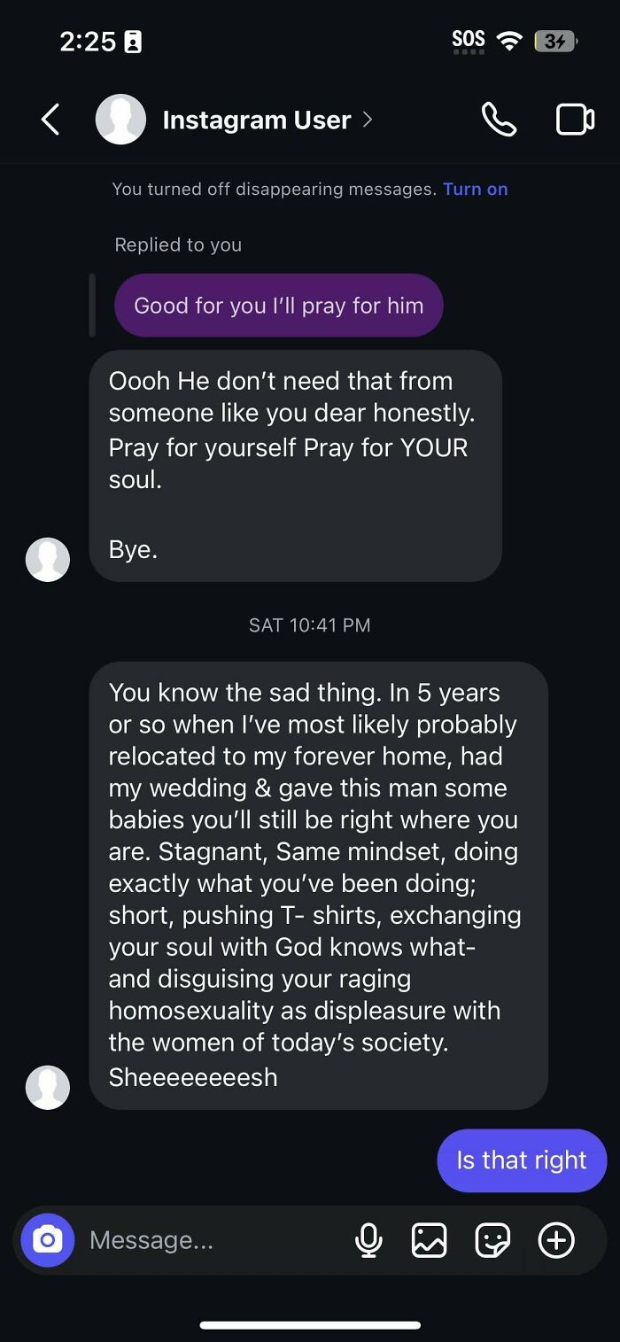 Screenshot of toxic Instagram messages illustrating how nice girls can be as toxic as nice guys in online conversations.