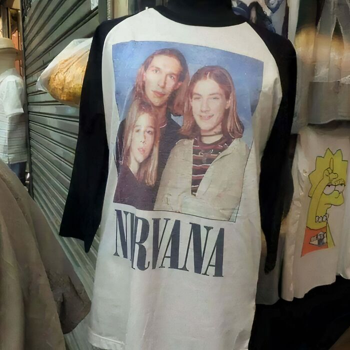 T-shirt displaying a mix-up of Nirvana and Hanson imagery.