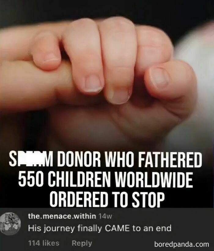 Comment highlighting post humor with a baby holding an adult's finger.