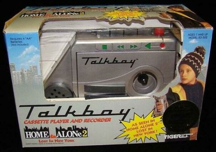 Talkboy cassette player in packaging, a nostalgic gadget capturing the 1980s vibe.
