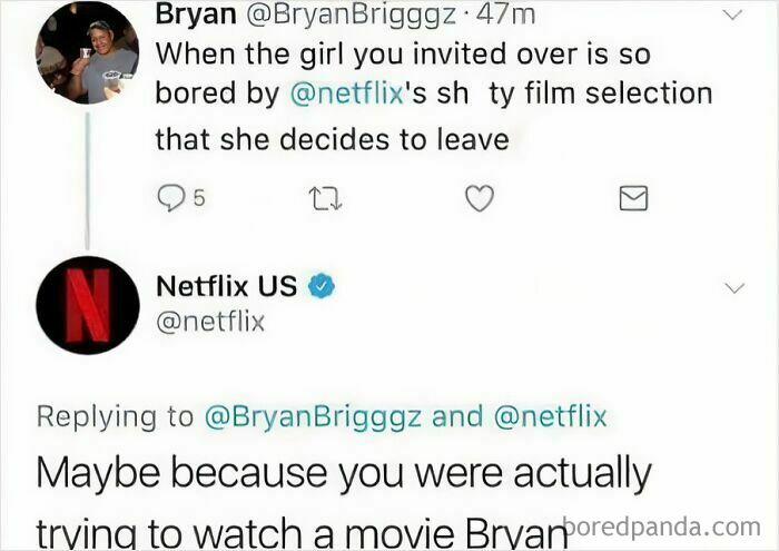 Bryan complains about Netflix selection, Netflix responds with a witty comment deserving more praise than the post.