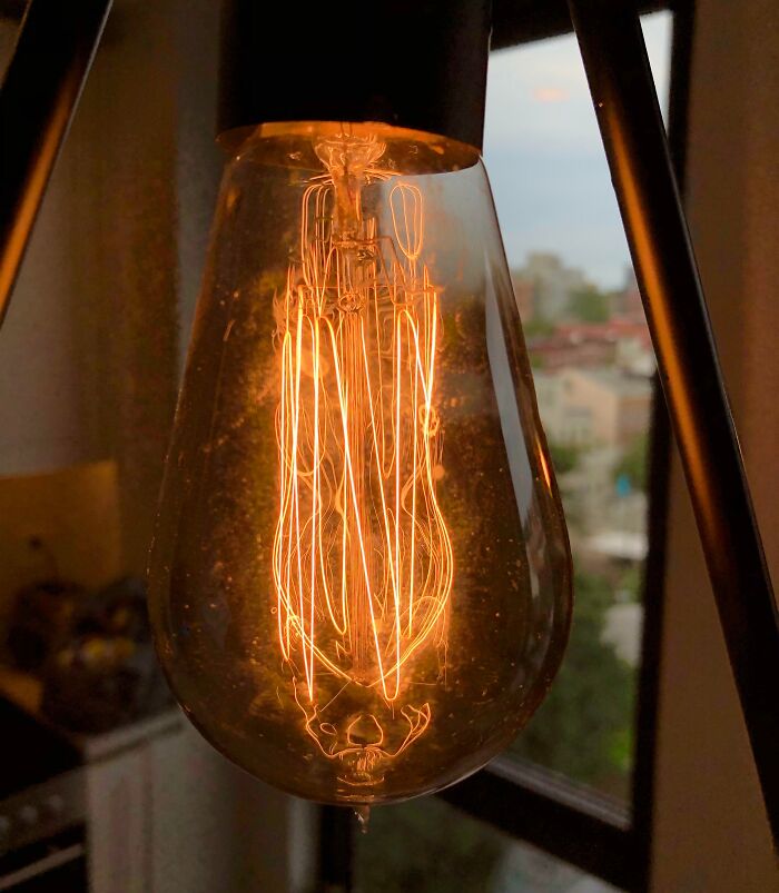 A vintage light bulb glows warmly in a rustic room, representing interesting artifacts from the past.