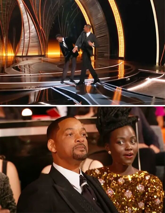 Audience reacts to unexpected onstage moment during awards show, capturing a scandalous incident that shocked viewers.