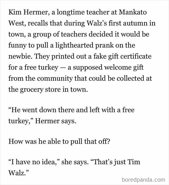 Teacher recalls prank where someone cheated the system with a fake gift certificate for a turkey.