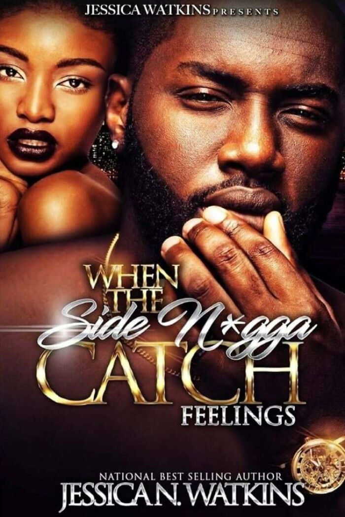 Terrible book cover featuring a dramatic pose, with bold text and intense expressions.