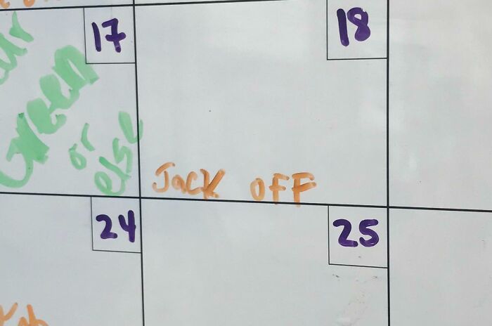 Calendar marking with humorous note showing someone having a worse day.