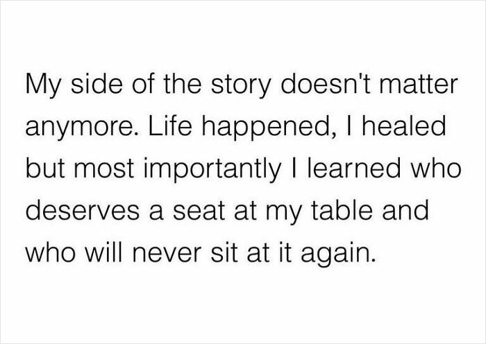 Text on a white background expressing healing, growth, and choosing worthy connections.