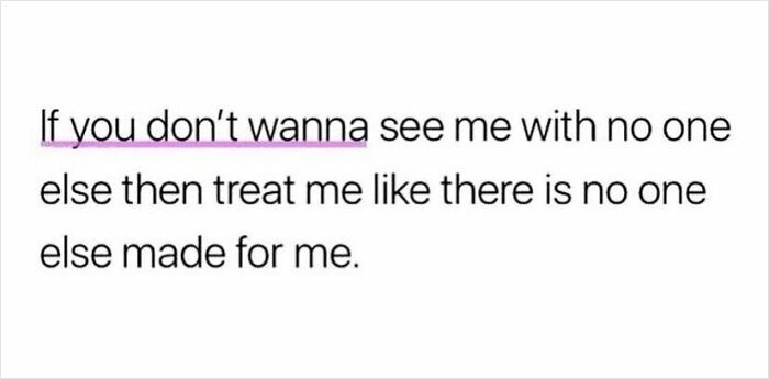 Text post with wholesome message about love and relationships, emphasizing mutual respect and exclusivity.